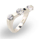 Alamode High-Polished 925 Sterling Silver Ring with AAA Grade CZ in Clear - Alamode - Flyclothing LLC