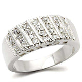 Alamode High-Polished 925 Sterling Silver Ring with AAA Grade CZ in Clear - Alamode - Flyclothing LLC