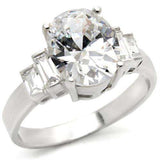 Alamode High-Polished 925 Sterling Silver Ring with AAA Grade CZ in Clear - Alamode - Flyclothing LLC