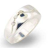 Alamode High-Polished 925 Sterling Silver Ring with AAA Grade CZ in Clear - Alamode - Flyclothing LLC