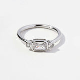 925 Sterling Silver Geometric Zircon Ring - Trendsi - Flyclothing LLC