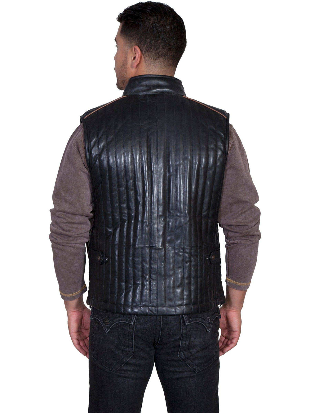 Scully BLACK ITALIAN LAMB MEN'S VEST - Scully Leather - Flyclothing LLC