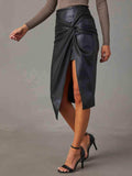 Twist Detail High Waist Skirt - Trendsi - Flyclothing LLC