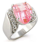 Alamode High-Polished 925 Sterling Silver Ring with AAA Grade CZ in Rose - Alamode - Flyclothing LLC