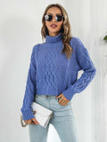 Turtleneck Dropped Shoulder Sweater - Trendsi - Flyclothing LLC