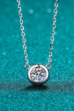 Moissanite Round Pendant Chain Necklace - Trendsi - Flyclothing LLC