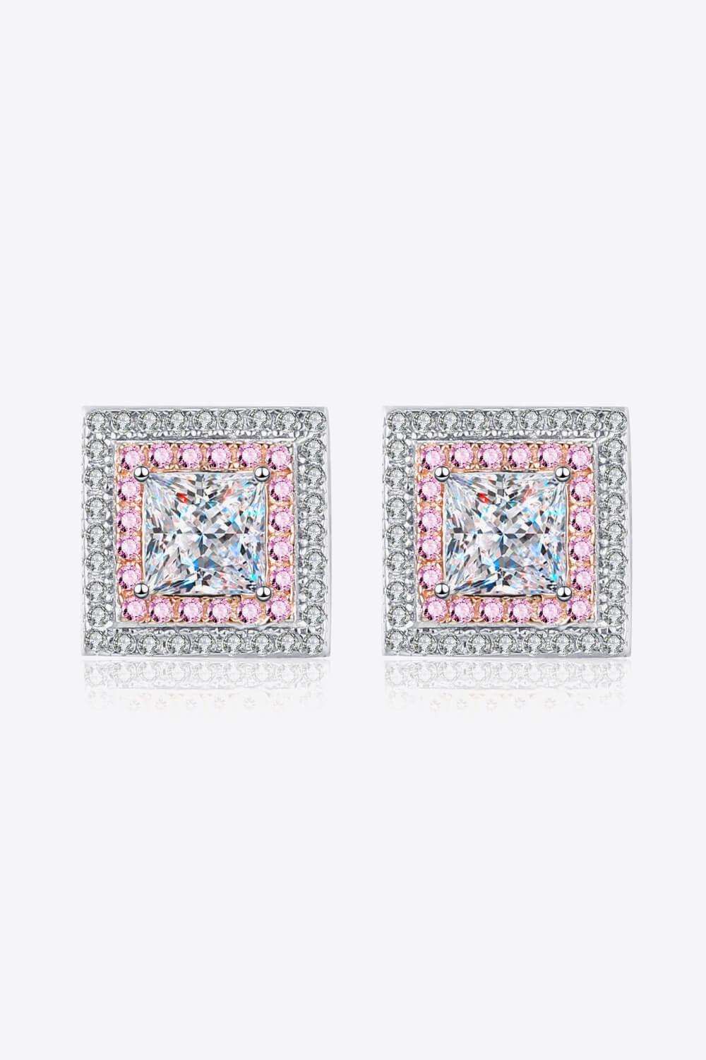 Moissanite Square Stud Earrings - Trendsi - Flyclothing LLC