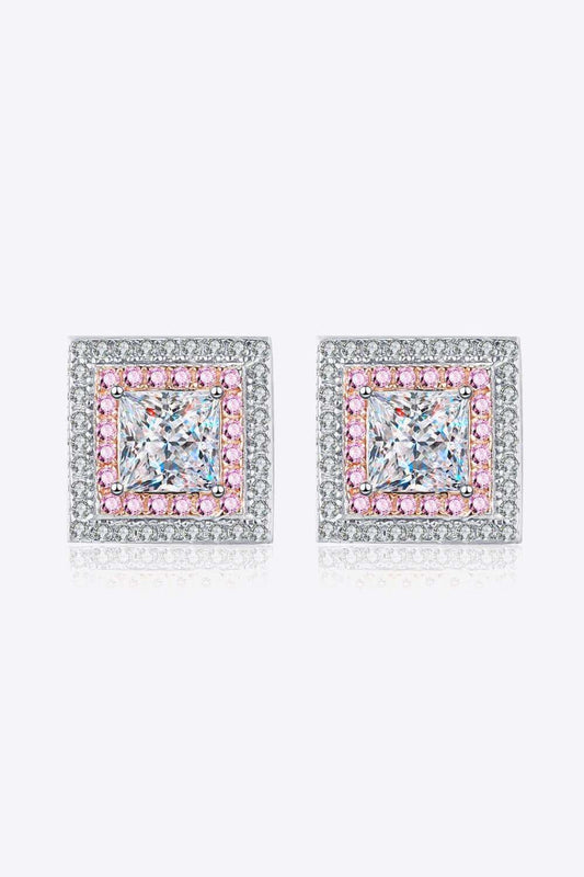 Moissanite Square Stud Earrings - Trendsi - Flyclothing LLC