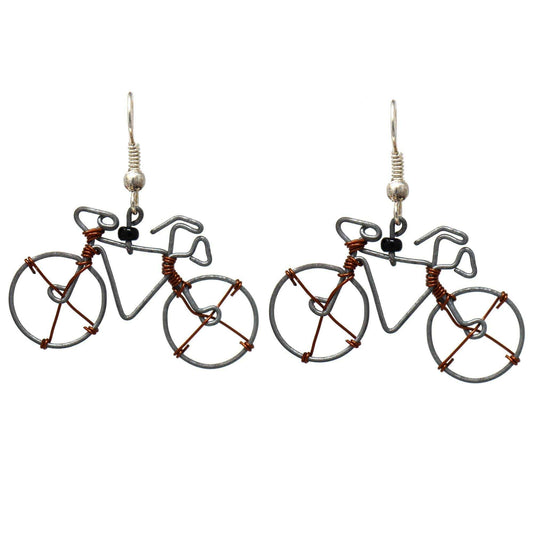Recycled Wire Bicycle Earrings - Set of 10 - Creative Alternatives - Flyclothing LLC