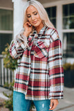 Plaid Button Front Shirt Jacket with Breast Pockets - Trendsi - Flyclothing LLC