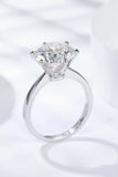 Platinum-Plated 5 Carat Moissanite Solitaire Ring - Trendsi - Flyclothing LLC
