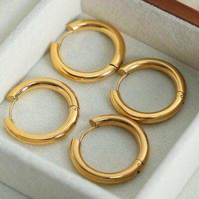 18K Gold-Plated Huggie Earrings - Trendsi - Flyclothing LLC