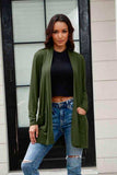 Basic Bae Full Size Open Front Long Sleeve Cardigan with Pockets - Trendsi - Flyclothing LLC
