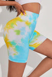 Tie-Dye Wide Waistband Sports Shorts - Trendsi - Flyclothing LLC