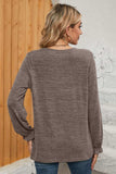 Ruched Round Neck Flounce Sleeve T-Shirt - Trendsi - Flyclothing LLC