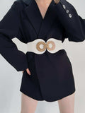 Alloy Buckle Elastic PU Belt - Trendsi - Flyclothing LLC