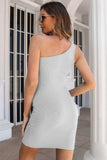 One-Shoulder Sleeveless Tulip Hem Dress - Trendsi - Flyclothing LLC