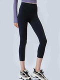 Wide Waistband Cropped Sports Leggings - Trendsi - Flyclothing LLC