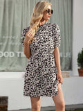 Floral Mock Neck Mini Dress - Trendsi - Flyclothing LLC