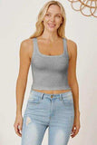 Square Neck Wide Strap Tank - Trendsi - Flyclothing LLC