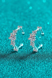 Moissanite Rhodium-Plated Cuff Earrings - Trendsi - Flyclothing LLC
