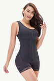 Full Size Zip-Up Scoop Neck Lace Trim Shapewear - Trendsi - Flyclothing LLC