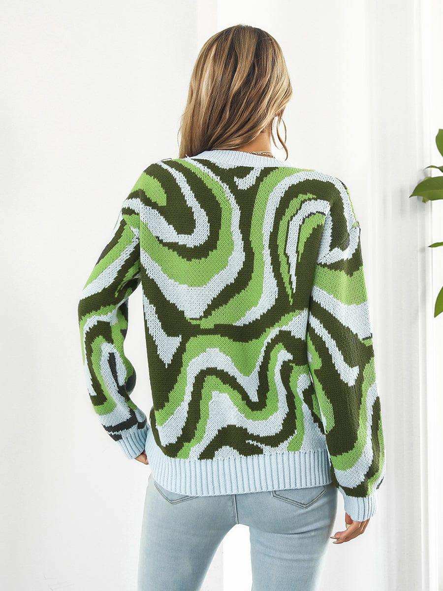 Round Neck Dropped Shoulder Sweater - Trendsi - Flyclothing LLC