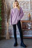 Heimish Full Size Round Neck Dropped Shoulder Blouse - Trendsi - Flyclothing LLC
