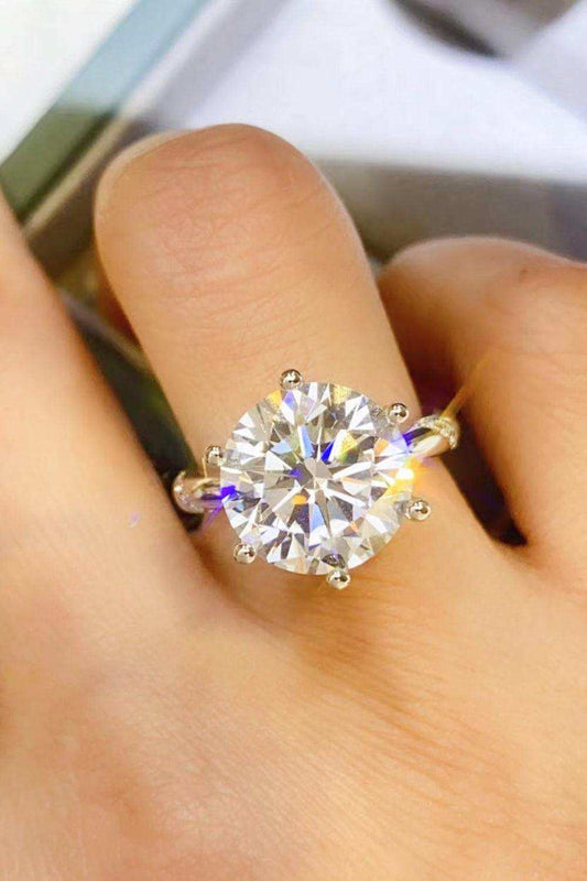 5 Carat Moissanite 6-Prong Ring - Trendsi - Flyclothing LLC
