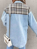 Plaid Button Up Dropped Shoulder Jacket - Trendsi - Flyclothing LLC