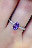 1 Carat Purple Moissanite 4-Prong Ring - Trendsi - Flyclothing LLC