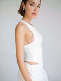 Halter Neck Ribbed Cropped Top - Trendsi - Flyclothing LLC