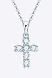 925 Sterling Silver Cross Moissanite Pendant Necklace - Trendsi - Flyclothing LLC