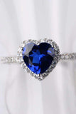 2 Carat Moissanite Heart-Shaped Side Stone Ring - Trendsi - Flyclothing LLC