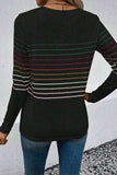 Striped Round Neck Long Sleeve T-Shirt - Trendsi - Flyclothing LLC