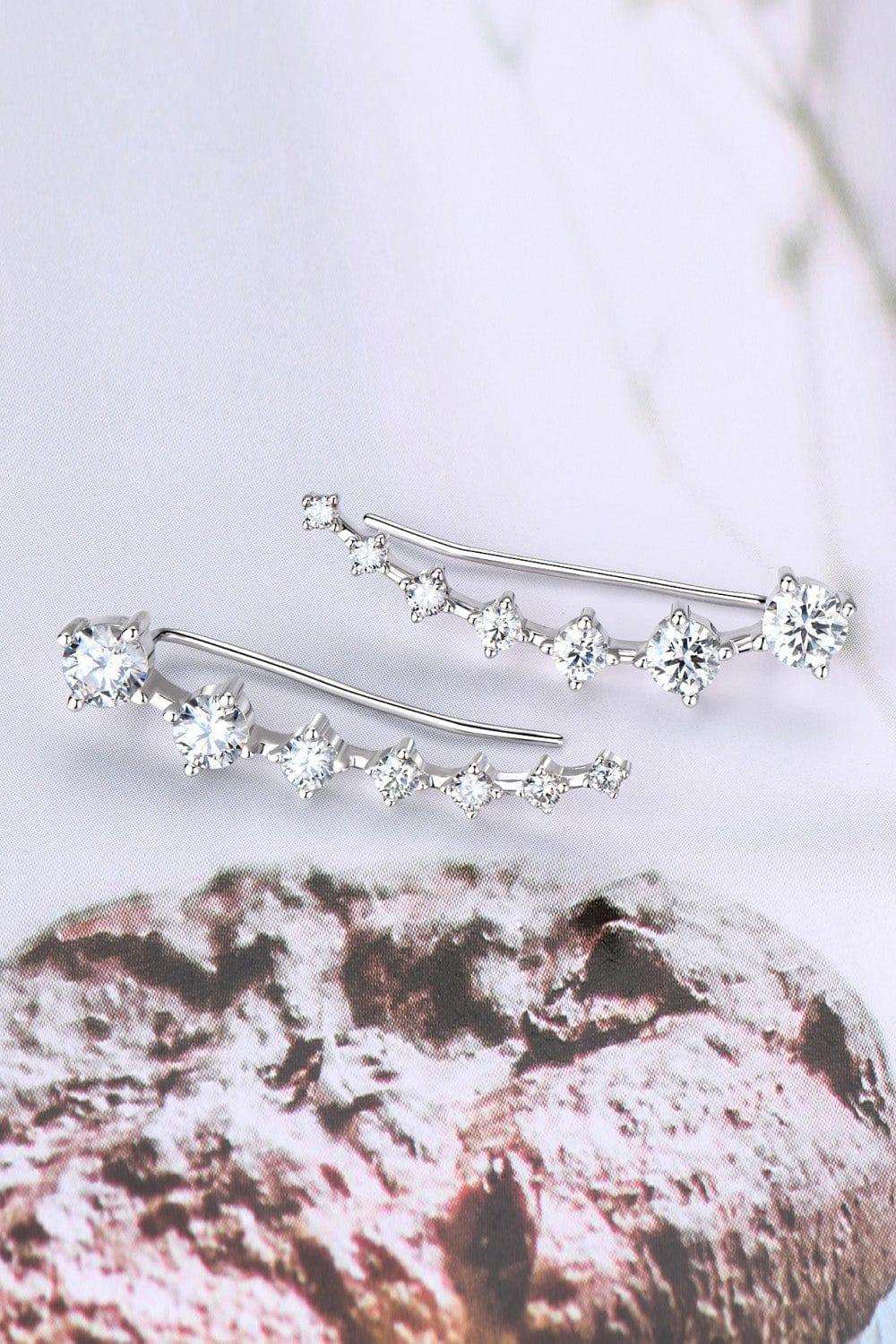1.9 Carat Moissanite 925 Sterling Silver Earrings - Trendsi - Flyclothing LLC