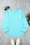 Side Slit Drop Shoulder Sweatshirt - Trendsi - Flyclothing LLC