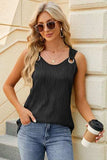 Round Neck Wide Strap Tank - Trendsi - Flyclothing LLC