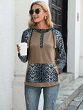 Leopard Raglan Sleeve Hoodie - Trendsi - Flyclothing LLC