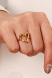 18K Gold Plated Heart-Shaped Ring - Trendsi - Flyclothing LLC