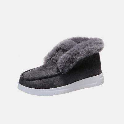 Furry Suede Snow Boots - Trendsi - Flyclothing LLC