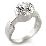 Alamode High-Polished 925 Sterling Silver Ring with AAA Grade CZ in Clear - Alamode - Flyclothing LLC