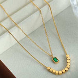 18K Gold-Plated Double-Layered Necklace - Trendsi - Flyclothing LLC
