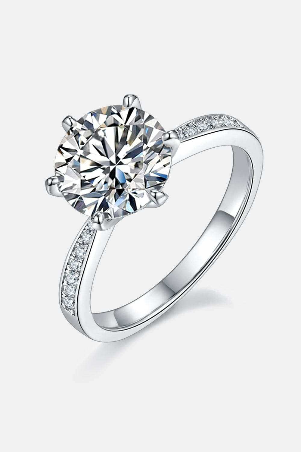 3 Carat Moissanite Side Stone Ring - Trendsi - Flyclothing LLC