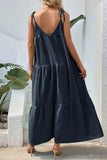 Tie-Shoulder Tiered Maxi Dress - Trendsi - Flyclothing LLC