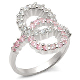 Alamode High-Polished 925 Sterling Silver Ring with AAA Grade CZ in Rose - Alamode - Flyclothing LLC