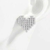 925 Sterling Silver Inlaid Zircon Heart Stud Earrings - Trendsi - Flyclothing LLC