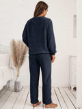 Teddy Long Sleeve Top and Pants Lounge Set - Trendsi - Flyclothing LLC
