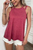 Cutout Round Neck Sleeveless Top - Trendsi - Flyclothing LLC