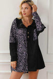 Half Button Leopard Collared Neck Blouse - Trendsi - Flyclothing LLC